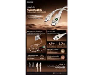 REMAX Kabl Swift Fast charging braided data cable 1.2M C36 65W(C-C) crni - Img 3