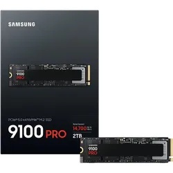 Samsung M.2 NVMe 2TB, 2280, PCIe Gen 5.0x4, 9100 PRO, Read up to 14700 MB/s, Write up to 13300 MB/s (single sided) MZ-VAP2T0BW