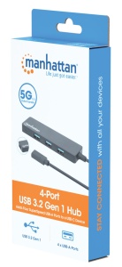 USB-C HUB 4port Manhattan 164924 3.2 G1/5Gbps/Crni - Img 3