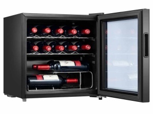 Vinska vitrina TESLA RW044M/G/14 boca/47,2x44,4x49,3/crna