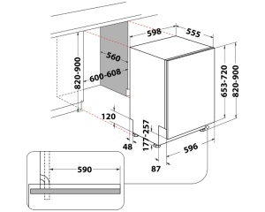 WHIRLPOOL WI 7020 P ugradna mašina za pranje sudova - Img 1