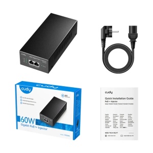 Adapter Cudy POE300 60W Gigabit PoE+/PoE Injector, 802.3at/802.3af Standard/domet 100 Metara - Img 2