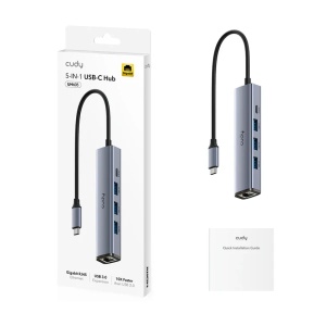 Adapter-konverter Cudy UH605 USB Tip C-3xUSB 3.0+RJ45 - Img 2