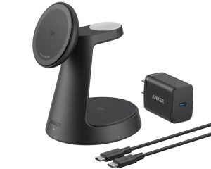 ANKER MagGo Bežični Dock Stand 3u1, sa kablovima i zidnim punjačem, crni