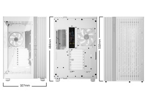 be quiet! LIGHT BASE 900 FX White, MB compatibility: E-ATX / ATX / M-ATX / Mini-ITX, 4 Light Wings 140mm PWM fans, Support for motherboards with backside connector, 2 ARGB and fan hubs with 12 connectors in total, Space for up to two radiator BGW72 - Img 4