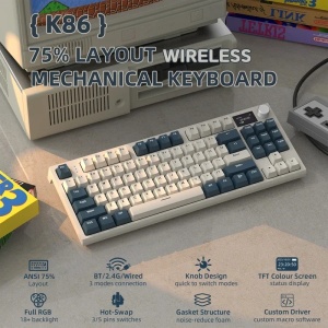 Bežična gaming tastatura Attack Shark K86 Mehanička/TriMode/TFT Screen/Media Control/Timing Machine - Img 4