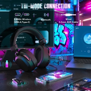 Bežične gaming slušalice Attack Shark L30PRO 50mm/7.1 Surround/TriMode/Aluminium/1100mAh/Black - Img 2