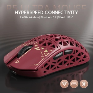 Bežični gaming miš Attack Shark R5Ultra PAW3950MAX/Carbon Fiber/Superlight/8KHz/Omron Switches/Red - Img 2