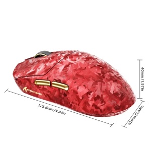 Bežični gaming miš Attack Shark RS3Ultra PAW3955MAX/52000 DPI/8KHz/Lightweight/Red Carbon - Img 3
