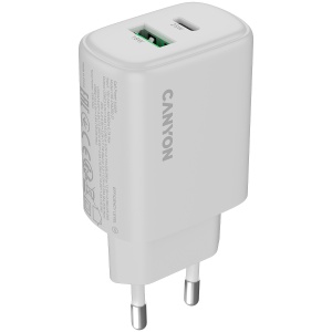 CANYON charger OnCharge 250 25W 1xPD 1xQC EU White CNE-CHA250-21