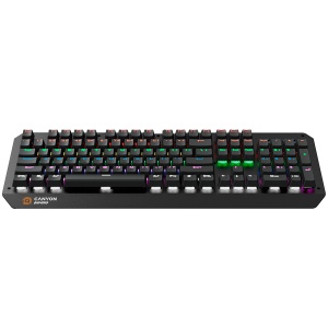 CANYON Hazard GK-6, Wired multimedia gaming keyboard with lighting effect, 108pcs rainbow LED, Numbers 104keys, EN double injection layout, cable length 1.8M, 450.5*163.7*42mm, 0.90kg, color black CND-SKB6-US - Img 2