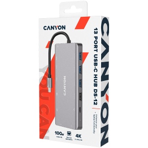 CANYON hub DS-12 13in1 4k USB-C Dark Grey CNS-TDS12 - Img 2