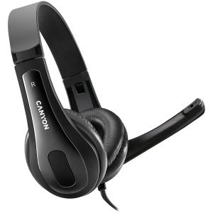 CANYON PC headset CHSU-1 PC Mic USB 2m Black CNS-CHSU1B