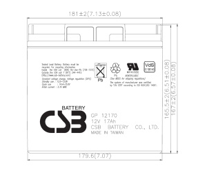 CSB UPS Baterija, 12V-17 Ah GP12170 - Img 3