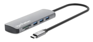 Docking station Manhattan 190459 9in1 USB-C - 1xHDMI/5xUSB/LAN/CR/PD 100W