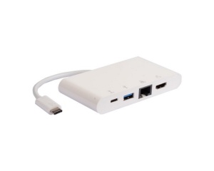 E-GREEN Adapter USB 3.1 tip C (M) - HDMI + USB3.0 + RJ45 + tip C (F) beli - Img 2