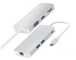 FAST ASIA Adapter-konvertor TIP C na VGA+HDMI+SD/MICRO SD+RJ 45+2xUSB3.0+TIP C - Img 2