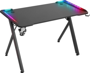 Gaming sto Defender Extreme 75cm x 110cm x 60cm x 15mm/Backlight/Držač za čase/crni - Img 2
