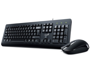 GENIUS KM-160 USB YU crna tastatura+ USB crni miš - Img 1