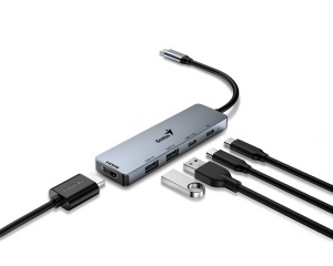 GENIUS UH-500 5-in-1 USB Hub srebrni - Img 1
