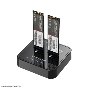 HDD DOCKING LC Power LC-DOCK-M2-NVME-V2 USB 3.2 Gen2x1 docking station for two NVMe-M.2 SSD, cloning, Black