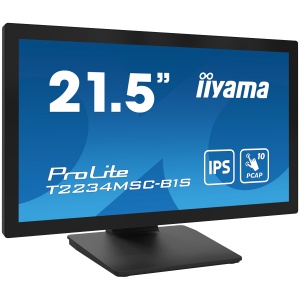 IIYAMA Monitor LED T2234MSC-B1S 22" Full HD 10pt touchscreen featuring IPS 350 cd/m² 1000:1 8ms projective capacitive VGA HDMI DP T2234MSC-B1S * - Img 3