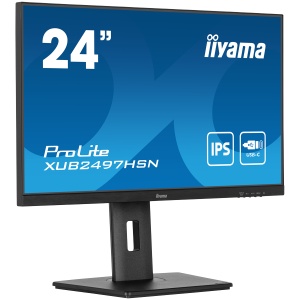 IIYAMA Monitor LED XUB2497HSN-B2 23.8" IPS 1920 x 1080 @100Hz 16:9 300 cd/m² 1300:1 1ms HDMI DP USB-C Docking 65W, RJ45, height, swivel, tilt, pivot (rotation both sides) Speakers XUB2497HSN-B2 - Img 2