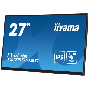 Iiyama ProLite T2755MSC-B1 - LED monitor27" touchscreen 1920 x 1080 Full HD (1080p) @ 60 Hz IPS 400 cd/m² 1000:1 5 ms HDMI DisplayPort speakers black matte T2755MSC-B1 - Img 3