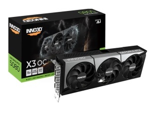 INNO3D NVIDIA GEFORCE RTX 5080 X3 OC 16GB GDDR7 256bit, 2460 MHz / 30Gbps, 3x DP, 1x HDMI, 3 fan, 2,5 slot N50803-16D7X-17603930