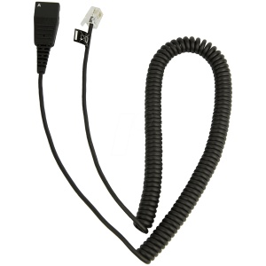JABRA QD Cord to RJ10, coiled, 0,5 - 2 meters, for Lucent Callmaster V, VI, Cisco 79xx and PLX A22 8800-01-37