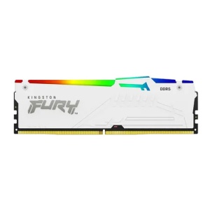 Kingston DDR5 16GB 5600MT/s [FURY BEAST RGB], Non-ECC UDIMM, CL36 1.25V, 288-Pin 1Rx8, White, w/RGB Heatsink, XMP & EXPO KF556C36BWEA-16