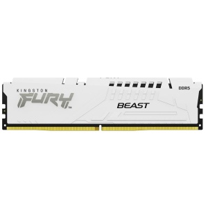 Kingston DDR5 16GB 6000MT/s [FURY BEAST], Non-ECC UDIMM, CL36 1.35V, 288-Pin 1Rx8, White, w/Heatsink, XMP & EXPO KF560C36BWE2-16 *
