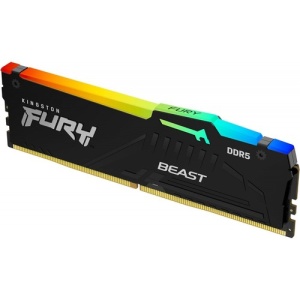 Kingston DDR5 8GB 6000MT/s [FURY BEAST RGB], Non-ECC UDIMM, CL36 1.35V, 288-Pin 1Rx16, Black, w/RGB Heatsink, XMP & EXPO KF560C36BBEA-8