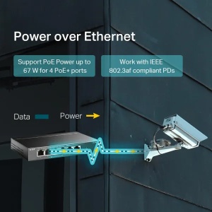 LAN Switch TP-LINK TL-SF1006P 6-port 10/100 4-Port PoE+ - Img 3