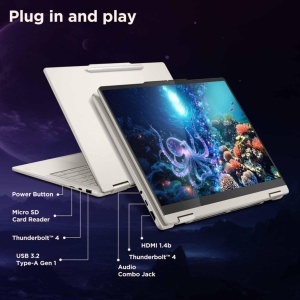 Lenovo Yoga 7 2-in-1 14ILL10 (Seashell, Aluminium) Ultra 5 226V 8-Core 4.5GHz/8M 16GB 512GB-NVMe 14.0" WUXGA (1920x1200) OLED 600n Glass YogaPen Touch 5Mp Arc Graphics 140V WiFi7 A/X Backlite BT5.4 TB.4 70Wh DOS 1.38kg Sleeve NO PWR ADP 3YW 83JQ00EAYA