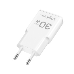 Logilink punjač 2 porta, 1 x USB type c, 1 x USB A, 30W, GaN, slim, bela - Img 2