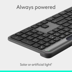 Logitech Signature Slim Solar+ wireless keyboard K980, Graphite, for Business * - Img 3