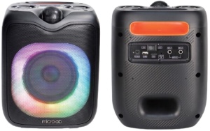 Microlab PT601W karaoke zvucnik 80W, Bluetooth, LED, 7,4V/3600mAh, Aux, USB, microSD, FM + Mic*1kom - Img 3