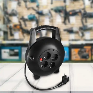 Produžni kabal na namotaju Prosto HJR4-10-P 10m 1.5mm2/IP20/4 utičnice - Img 2