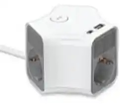 Produžni kabl sa prenaponskom zaštitom sa 3 utičnice MAX MPS-03UG-3M/3m/USB portovi(USB A + USB C )