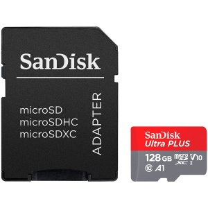 SANDISK High Endurance microSDXC 128GB + SD Adapter - for dash cams & home monitoring, up to 10,000 Hours, Full HD / 4K videos, up to 100/40 MB/s Read/Write speeds, C10, U3, V30 SDSQQNR-128G-GN6IA *
