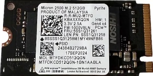 SSD Micron 512GB NVMe 2242 MTFDKCD512QGN Bulk