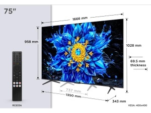 Televizor TCL 75P8L/QLED-Mini LED/75"/4K UHD/144Hz/Google TV/crna - Img 2