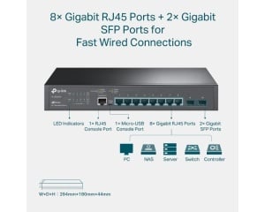 TP-LINK SG3210(UN) Omada 8-Port Gigabit L2+ Upravljivi Switch sa 2 SFP Slots * - Img 3