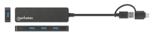 USB-C HUB 4port Manhattan 180863 3.2 G1+USB-C/5Gbps/Crni - Img 2