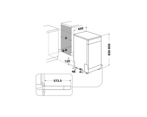WHIRLPOOL WH6FB10BS7A0X mašina za pranje sudova - 45cm - Img 2