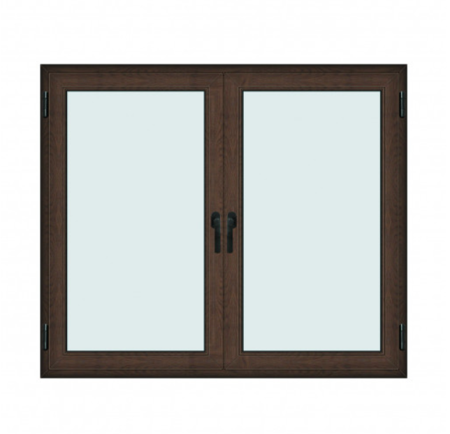 Ferestre PVC & termopan, 2 canate, 2 deschideri, tabac