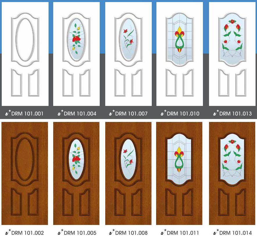 Uși PVC & termopan cu panel decorativ/ornamental