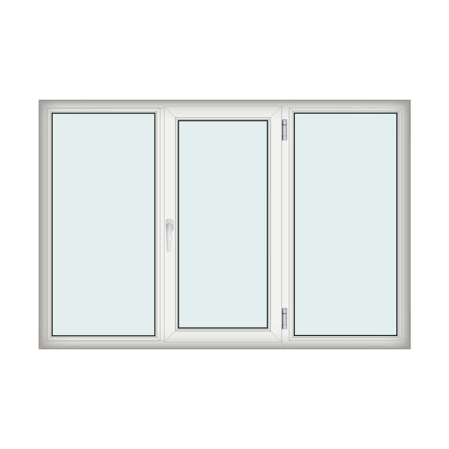 Ferestre PVC & termopan, 3 canate, 1 deschidere, albe