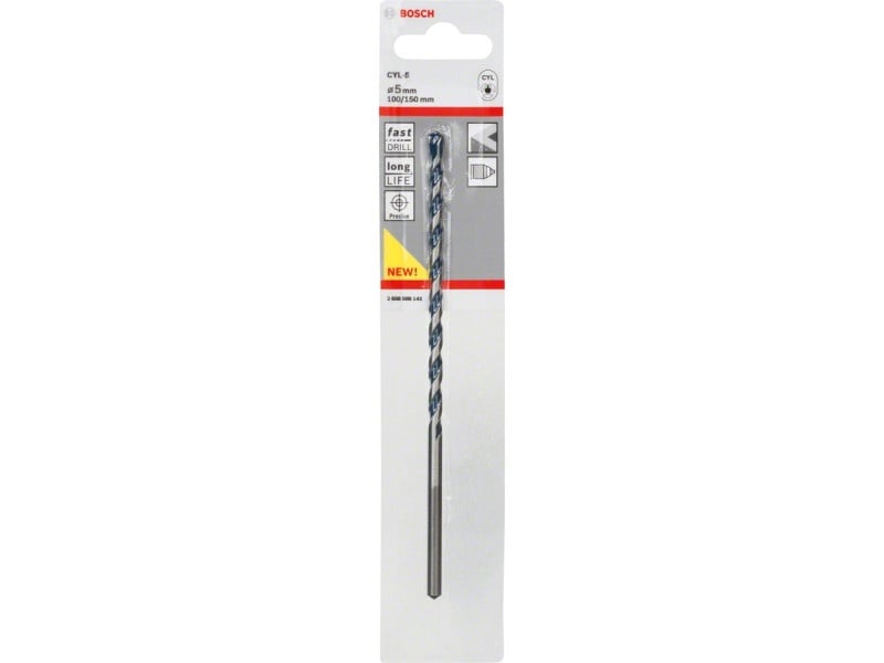 BOSCH Burghiu pentru piatră 5,0 x 150/100 mm cu două tăișuri CYL-5 - 1 | YEO